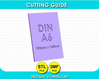 DIN A6 Cutting Alignment Guide, Notepad Tool, Guillotine Cut Guide, Binding Tool,  Template for paper cutter, 3mf, stl file, 3d printing