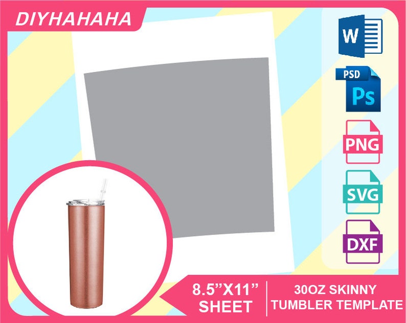 Download 30oz skinny Tumbler Wrapper Template PSD PNG and SVG Ms | Etsy