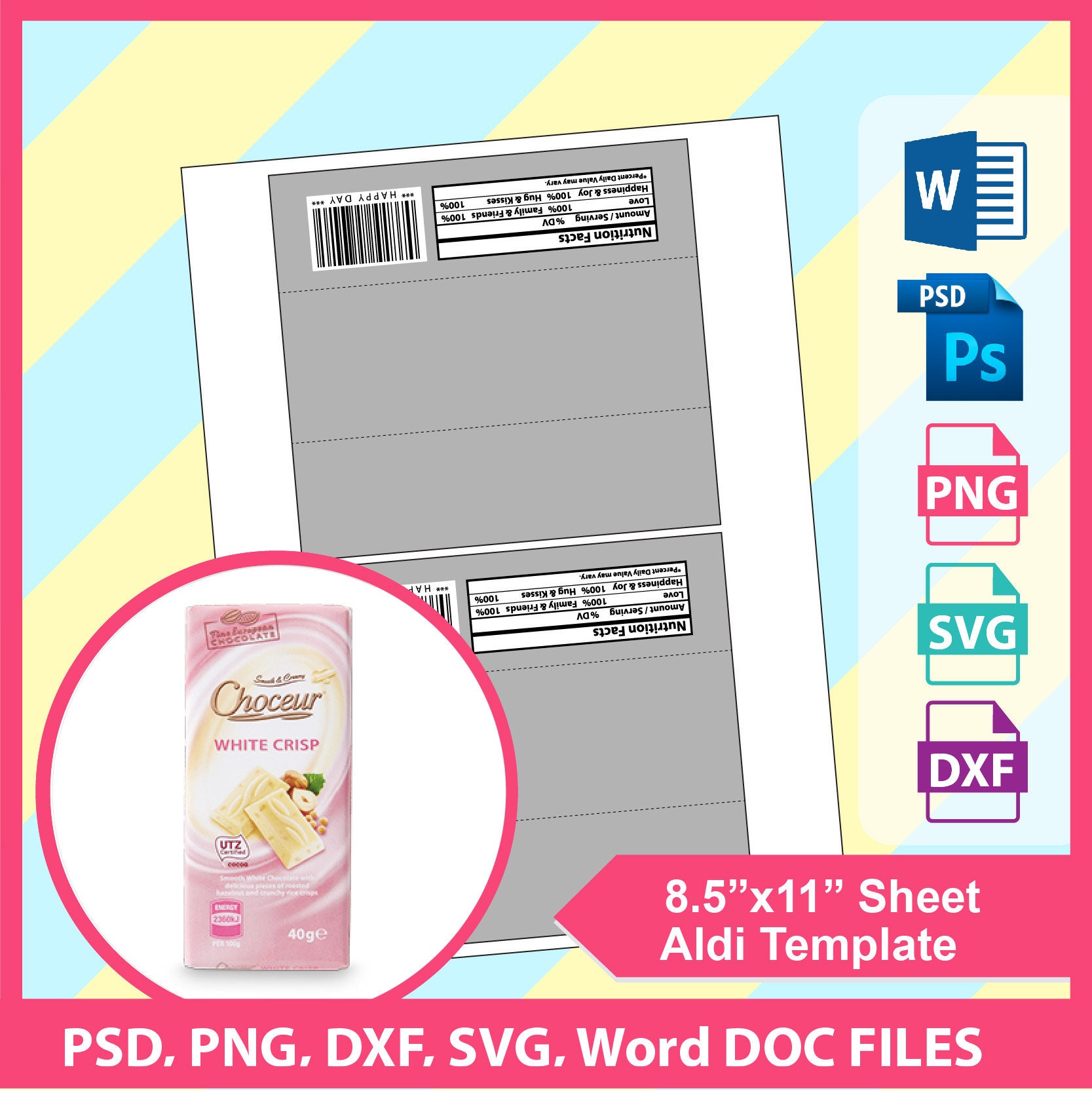  Printable Aldi Chocolate Wrapper Template Free Printable Templates