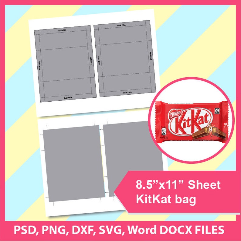 1.5oz KitKat wrapper KitKat bag template Blank Template | Etsy