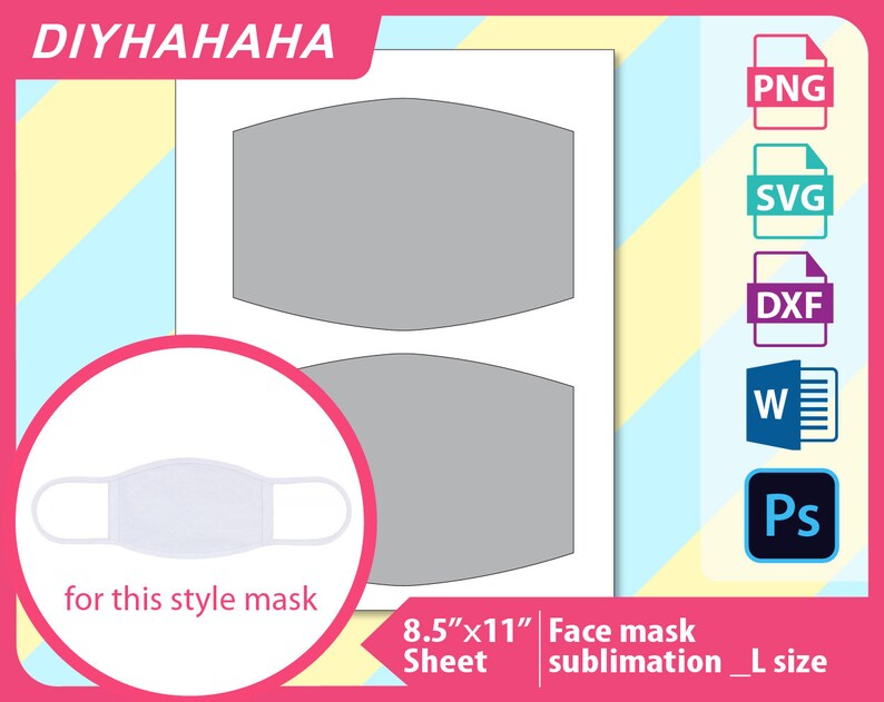 Download Face Mask Sublimation Template Microsoft word doc PSD PNG ...