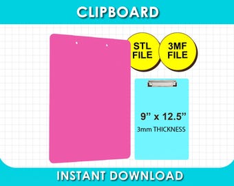 9x12.5 inch Clipboard STL file (Digital Download)