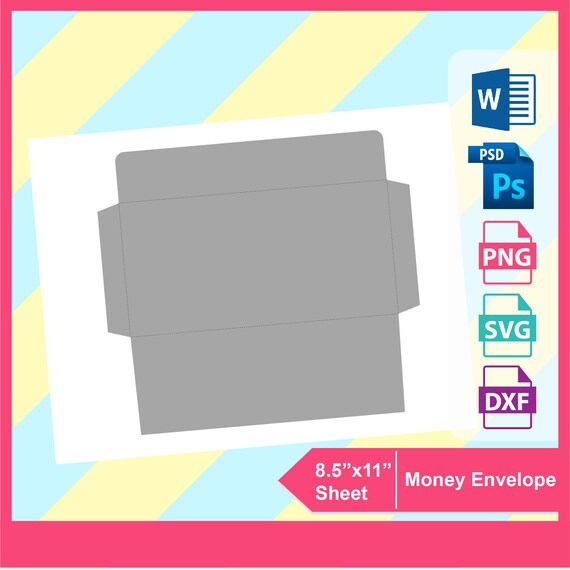 Money Envelope Microsoft Word Doc Psd Png And Svg Dxf Etsy