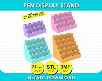 Bundle Pen Display, Pen Holder STL file, Pen Stand STL File