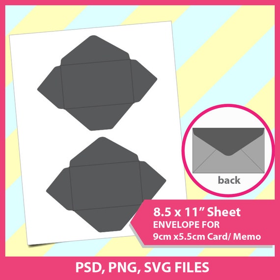 Gift Card Envelope Template For 9cmx55cm Name Card Credit Card Psd Png And Svg Formats 85x11 Sheet Printable 090