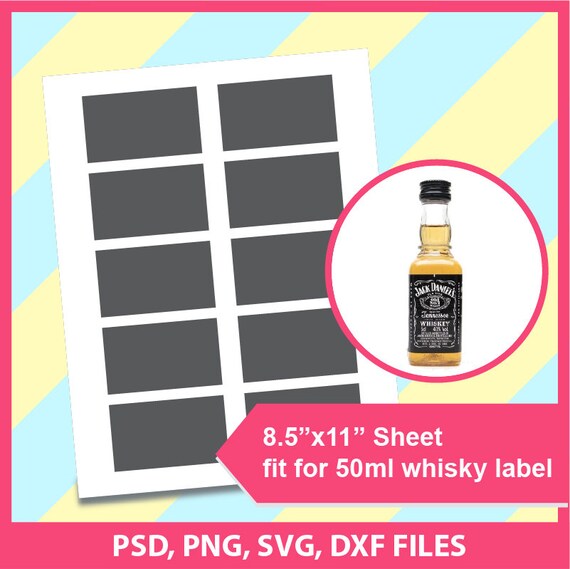 Download Free 50ml Mini Whisky Bottle Label Template 50ml Mircrosoft Word Etsy SVG Cut Files