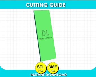 DL, guida di allineamento per il taglio 99 mm x 210 mm, strumento per blocco note, guida per taglio a ghigliottina, strumento per rilegatura, modello per taglierina per carta, 3mf, file stl