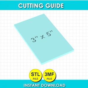 3x5 skärjusteringsguide, anteckningsblocksverktyg, giljotinskärguide, bindningsverktyg, mall för pappersskärare, 3mf, stl-fil, 3D-utskriftsfil