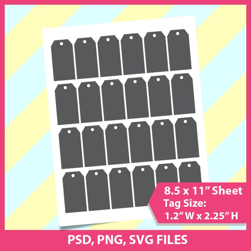 Gift Tag Template Microsoft word doc PSD PNG and SVG Dxf Etsy