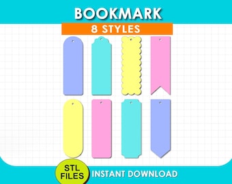 3d Printer Bookmark Blanks STL file. Craft blanks STL, DIY book mark, Book mark stl