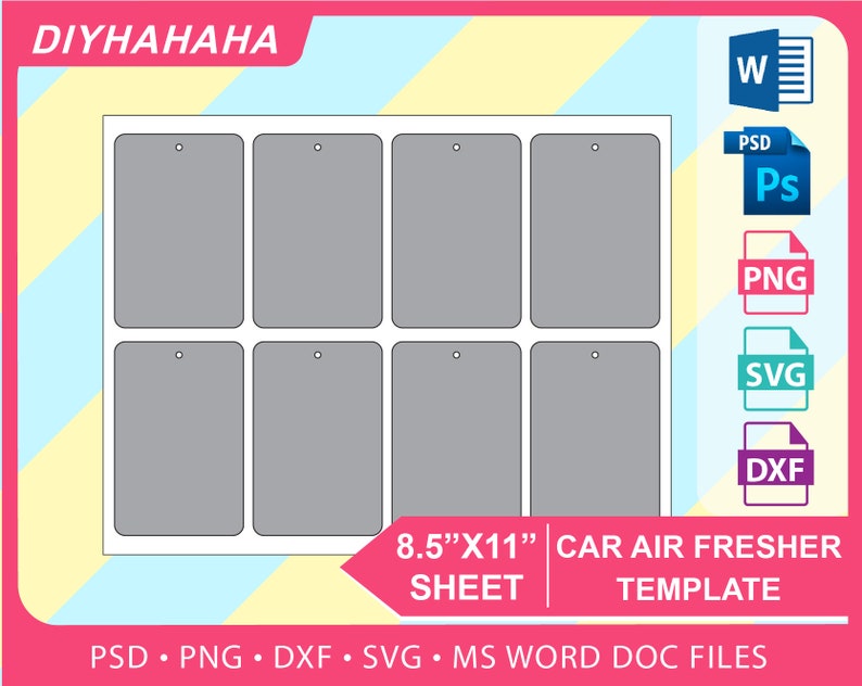 Download Car Air Freshener Blank Template Hanging Card template | Etsy