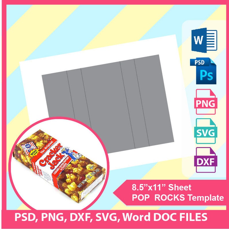 Download Cracker Jack Template PSD PNG SVG Dxf Blank Template | Etsy