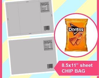 Chip bag template | Etsy