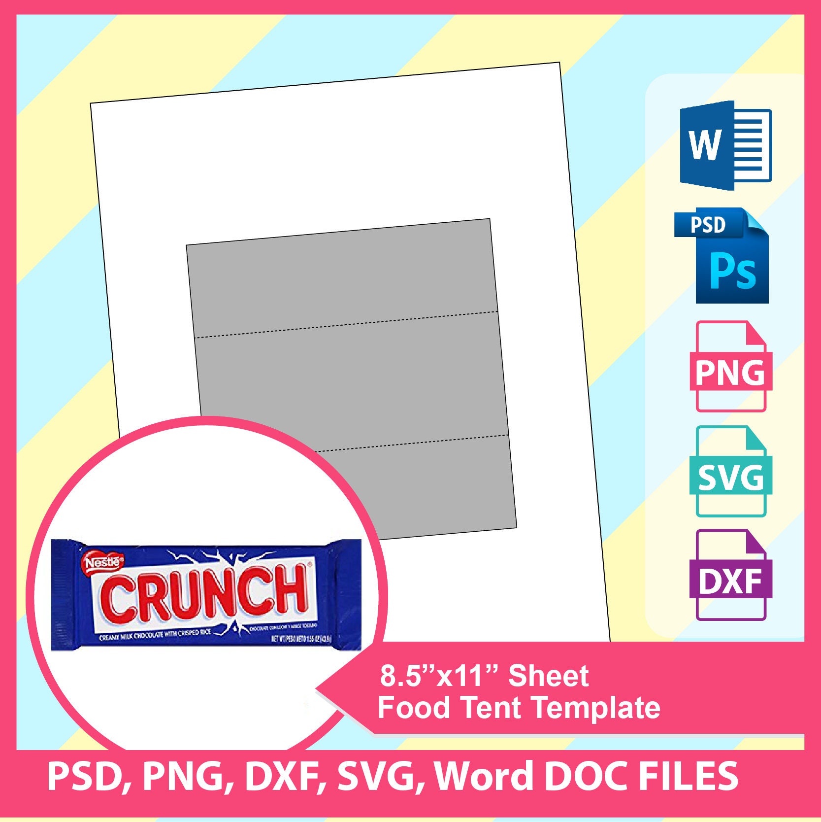 Crunch Candy Bar Wrapper Template PSD PNG and SVG dxf Doc | Etsy