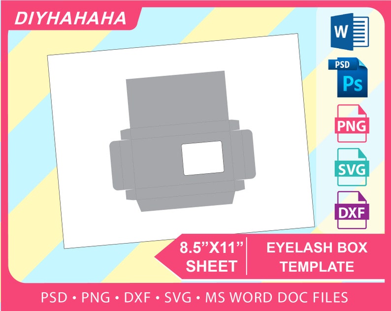 Download Eyelash Box Template gift box template Microsoft word doc ...