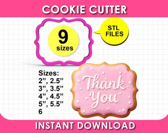 Plaque Cookie Cutter, STL File 3D Printable, Instant Download