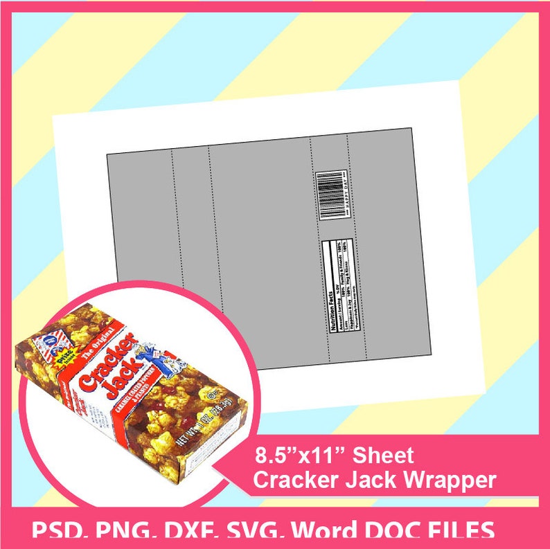 Cracker Jack Template PSD PNG SVG Dxf Microsoft Word Doc Etsy