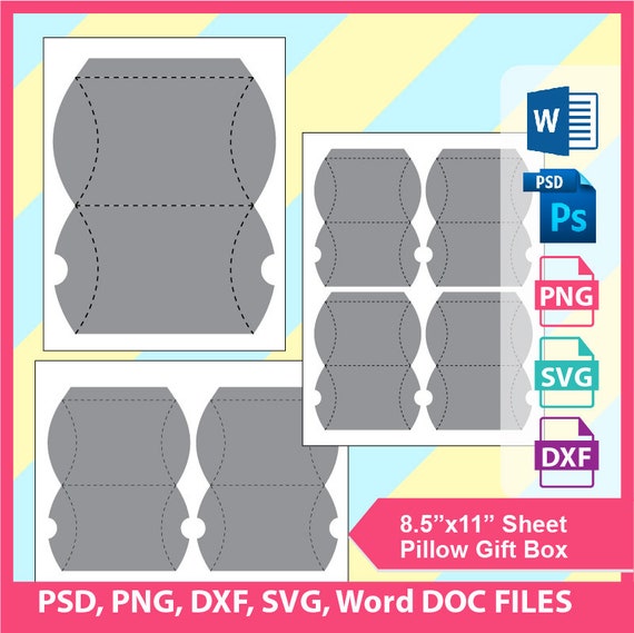 Bundle Pillow box Template Pillow gift box template Treat Etsy