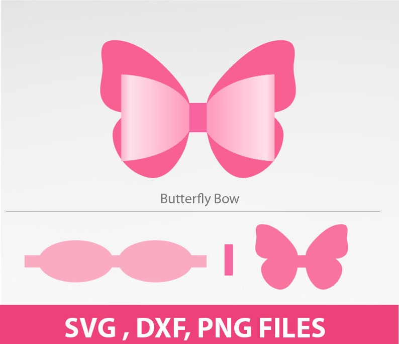 Download Butterfly Bow Svg Bow Svg Scalloped Bow SVG large 3D Bow ...