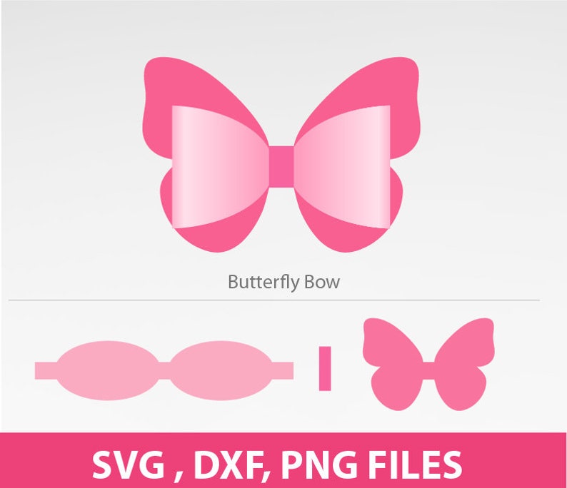 Butterfly Bow Svg Bow Svg Scalloped Bow SVG large 3D Bow | Etsy