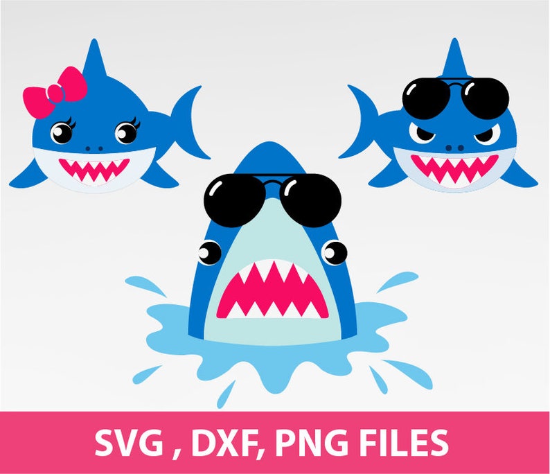 Download Shark SVG shark with sunglasses Svg shark with bow Svg ...