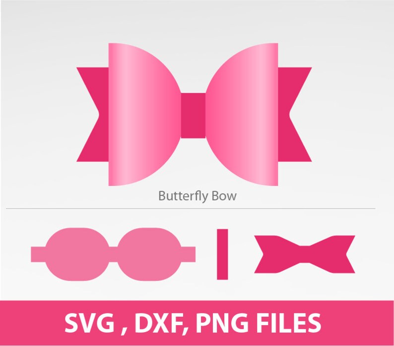 Download Butterfly Bow Svg Bow Svg large 3D Bow Template PNG and | Etsy