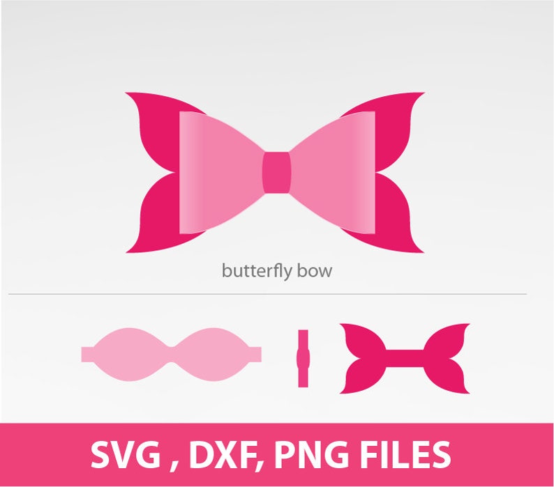 Download Butterfly Bow Svg Bow Svg 3D Bow Template PNG and SVG Dxf ...