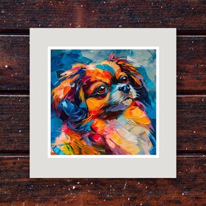 Tibetan Spaniel Art Print - Captivating 10x10 Inch Framed Portrait for Dog Lovers