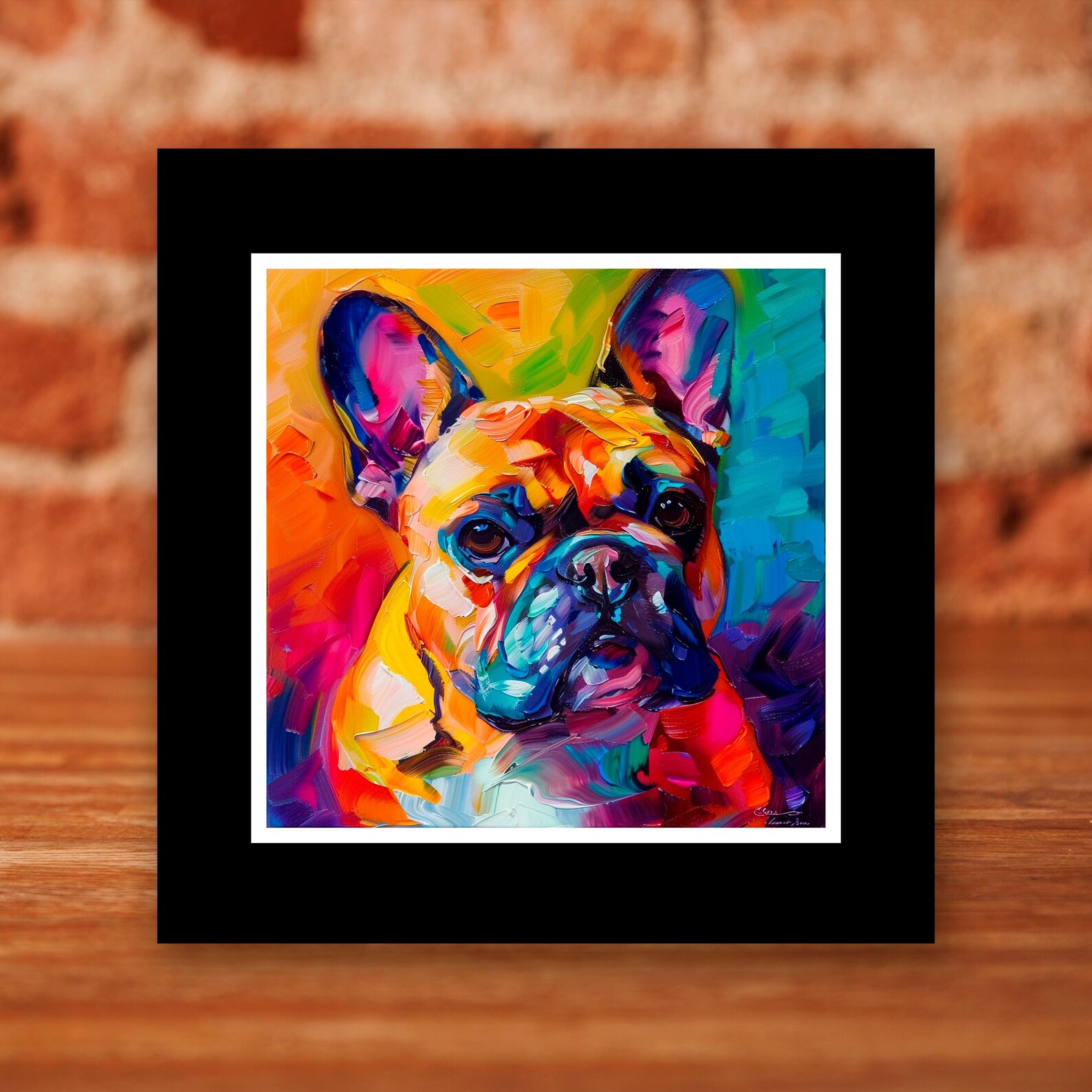 French Bulldog Art Print in a 10x10 Inch Framed Design - Perfect Decor ...