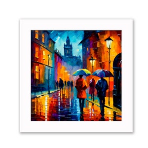 Edinburgh old town print 10x10 inches framed (black or white wood)