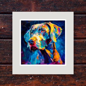 Weimaraner Portrait Print in 10x10 Inch Framed Format - Perfect Wall Decor for Dog Lovers!