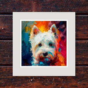 West Highland White Terrier Art Print in 10x10 Inch Framed - Perfect Gift for Dog Lovers