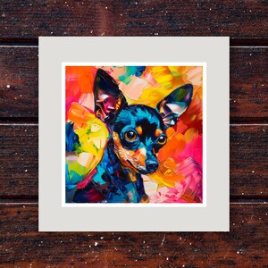 English Toy Terrier Art Print | 10x10 Inch Framed Poster for Dog Lovers