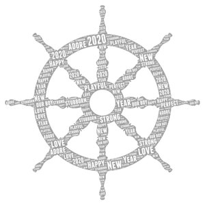 Personalised Ship wheel riding word art print image 2