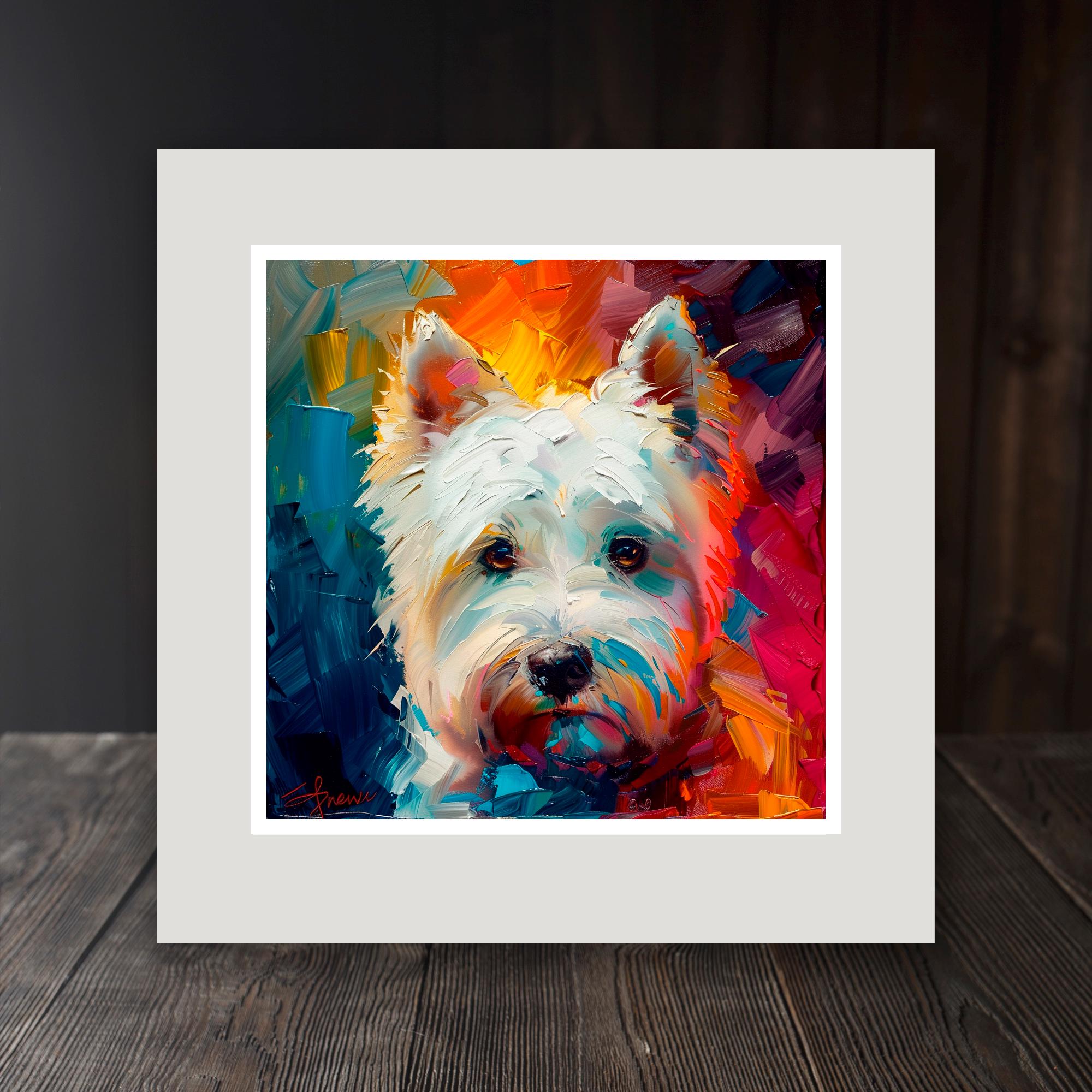 West Highland White Terrier Art Print in 10x10 Inch Framed - Perfect ...