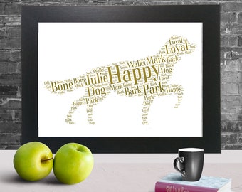 Personalised English Setter word art print