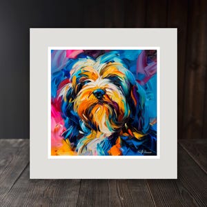Tibetan Terrier Art Print - Captivating 10x10 Inch Framed Wall Decor for Dog Lovers