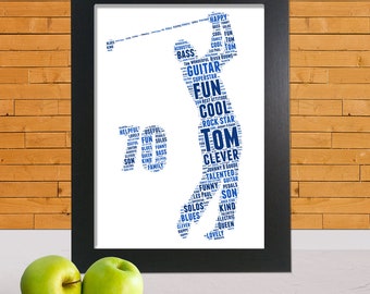 Personalised Golf 70th word art