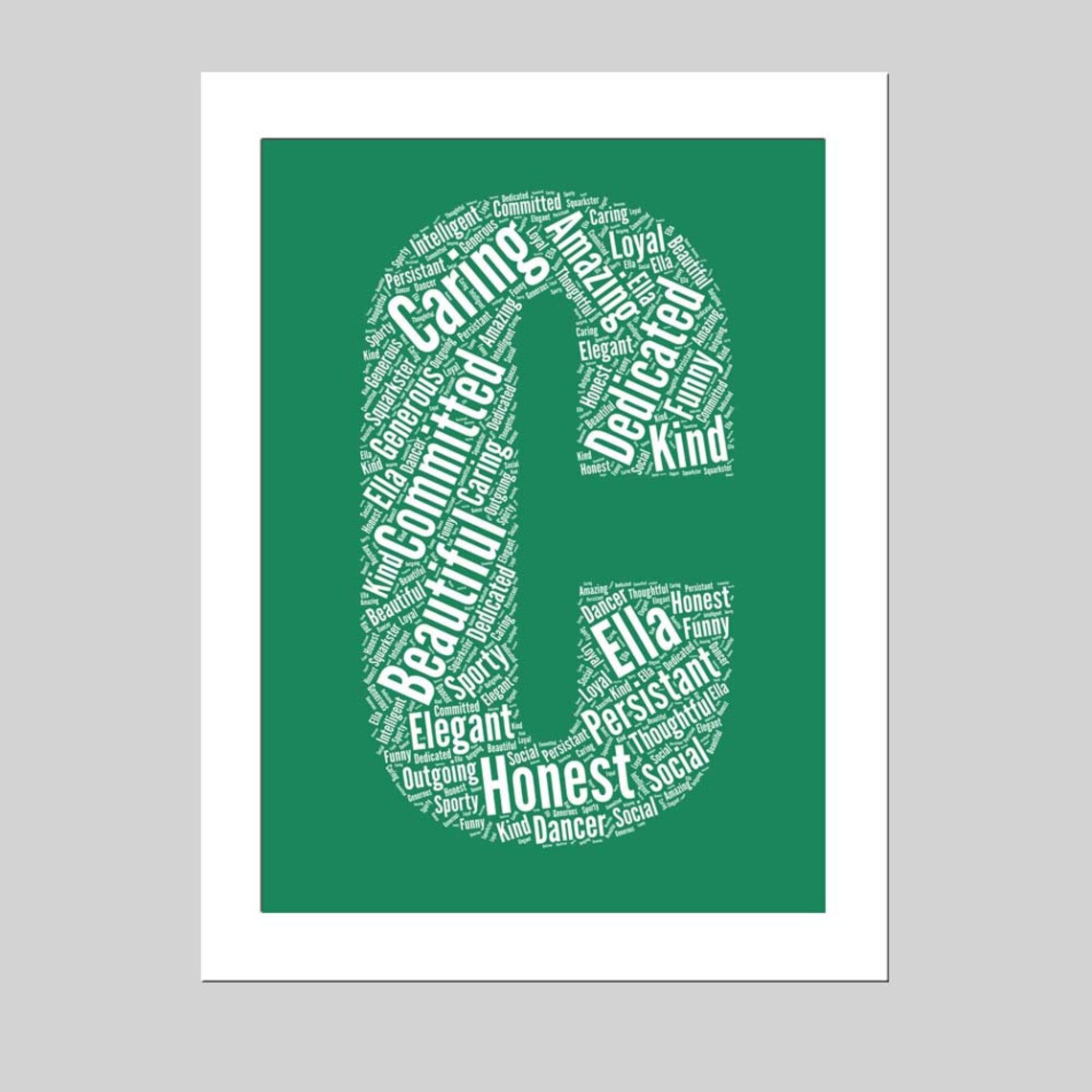 Letter C Name Initial Word Art Print Etsy