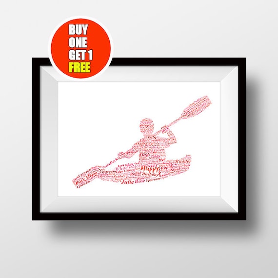 Kayak Artwork Kayak Present Kayaks Kayak Print Kayak Word Etsy