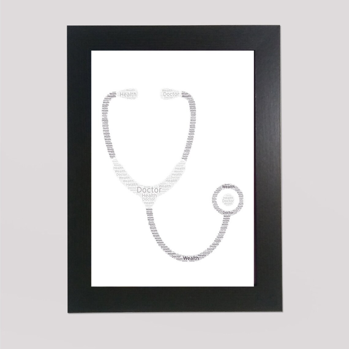 Personalised Stethoscope Word Art Print Etsy