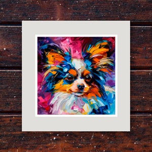 Papillon Dog Art Print in 10x10 Inch Framed Format - Perfect Wall Decor for Dog Lovers!