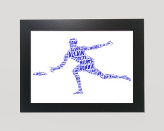 Personalised Frisbee player word art print