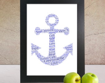 Personalised Anchor word art print