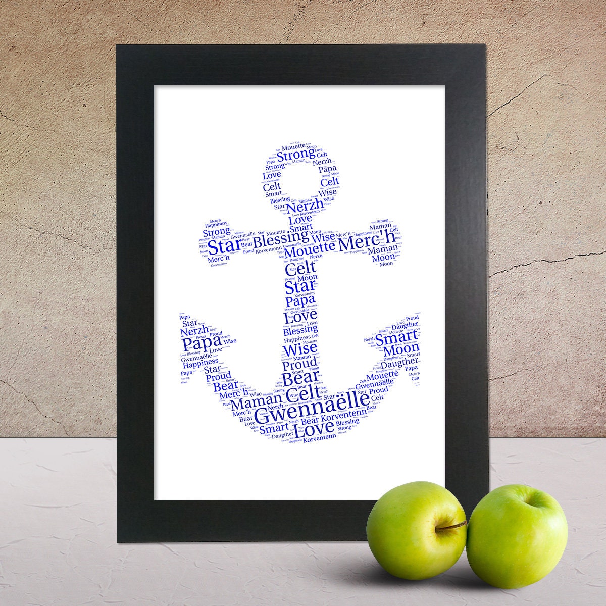 Personalised Anchor word art print Etsy 日本