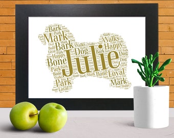 Personalised Havanese word art print