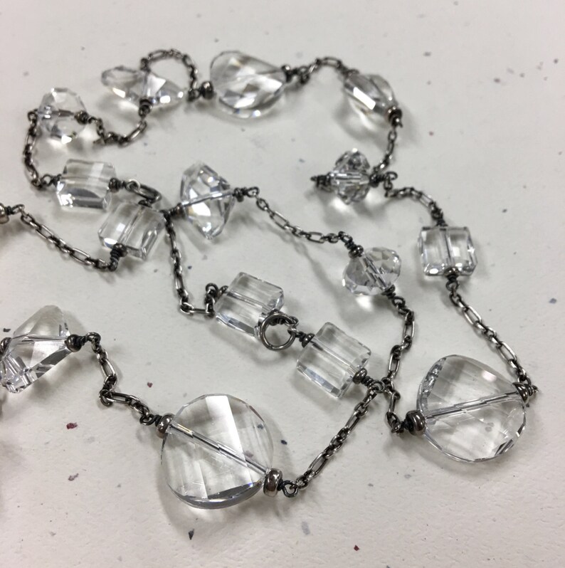 The Hampton's Station Necklace In Crystal Clear. Mixed Etsy