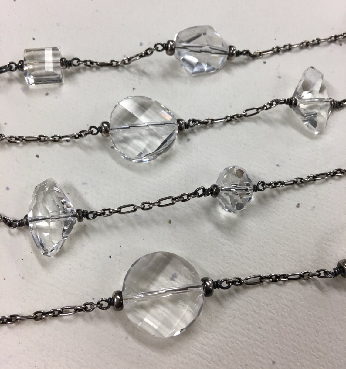 The Hampton's Station Necklace In Crystal Clear. Mixed Etsy