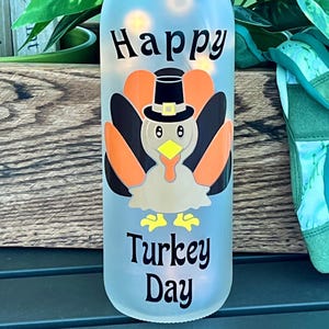 Thanksgiving Fall Decor/Happy Turkey Day/Pumpkins/LED Wine Bottle Cork Light/Kitchen Decor/Farmhouse Kitchen/Cute Thanksgiving