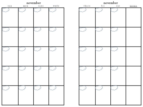 two pages per month printable calendar august through december etsy